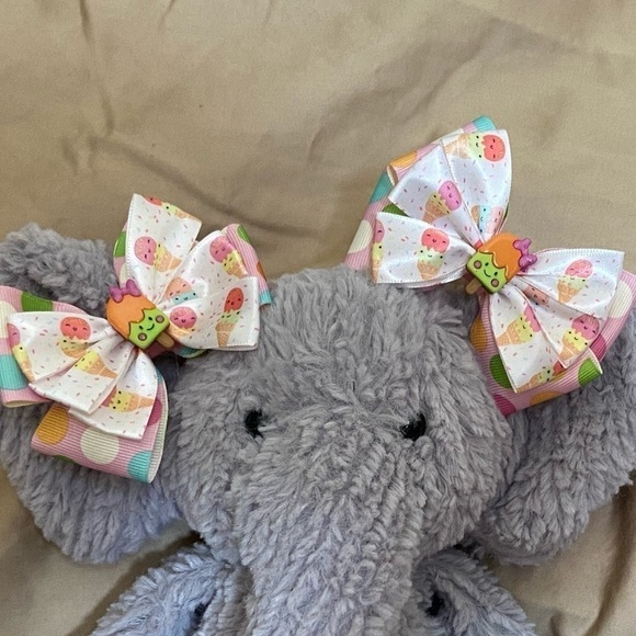 Summer Fun Piggy tails hair bows set (hand made) - Picture 1 of 2